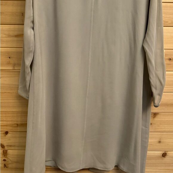 Vintage Kay Unger Size 10 Silk Long Sleeve Chiffon Overlay Knee Length Dress - Picture 9 of 14